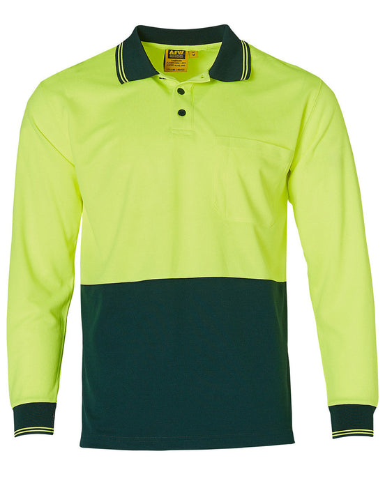 SW05TD HI-VIS TRUEDRY MICRO-MESH SAFETY LONG SLEEVE POLO