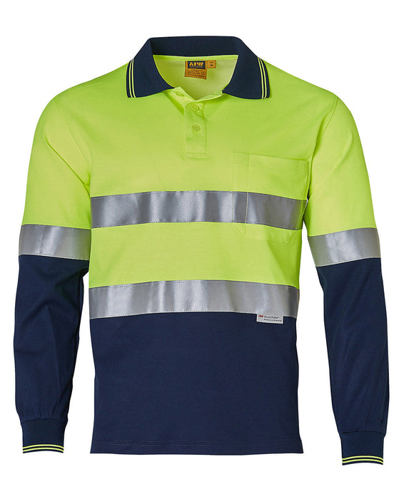 SW21A TRUEDRY® MEN'S LONG SLEEVE SAFETY POLO WITH 3M REFLECTIVE TAPE