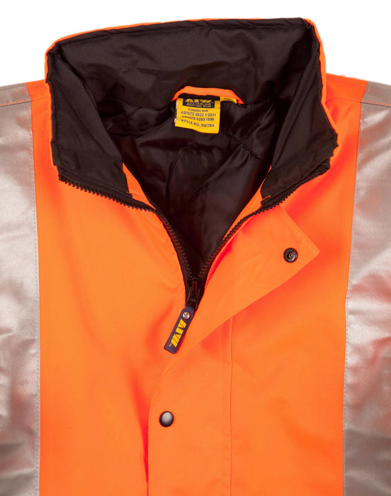 SW28A HI-VIS TWO TONE RAIN PROOF JACKET WITH QUILT LINING