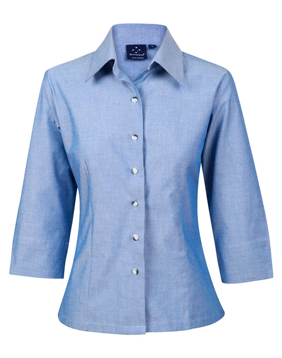 BS04 Ladies' Chambray 3/4 Sleeve