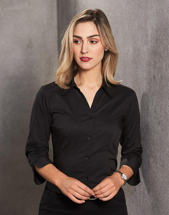 BS07Q WOMEN'S TEFLON EXECUTIVE 3/4 SLEEVE SHIRT