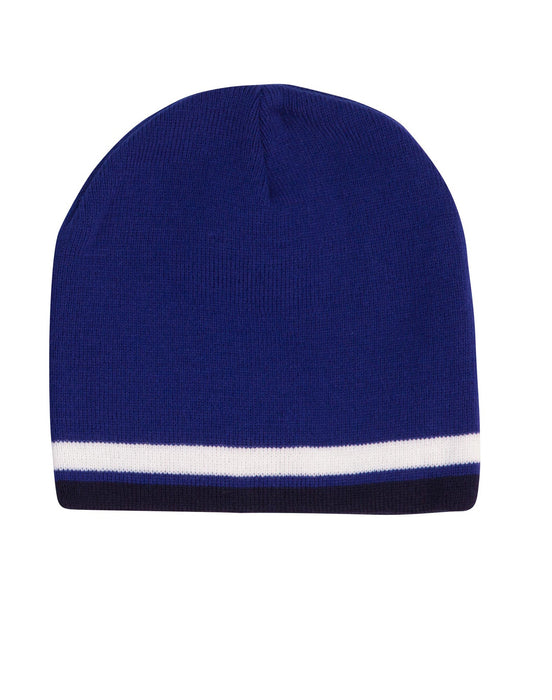 CH63 CONTRAST STRIPE BEANIE