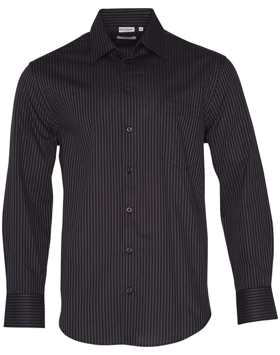 M7132 Men's Dobby Stripe long sleeve shirt