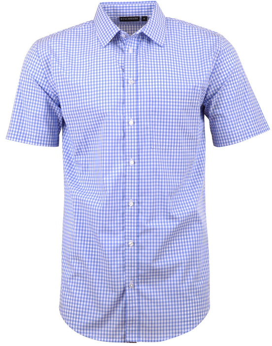 M7300S Men's Gingham Check Short Sleeve Shirt