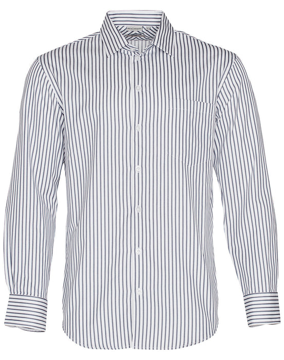 M7310L Men's Executive Sateen Stripe Long Sleeve Shirt