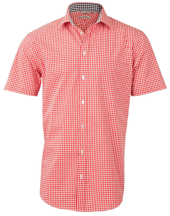 M7330S Men's Gingham Check Short Sleeve Shirt