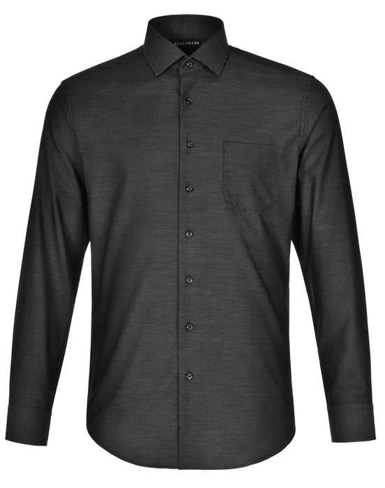 M7400L ASCOT MENS LONG SLEEVE DOT JACQUARD STRETCH SHIRT