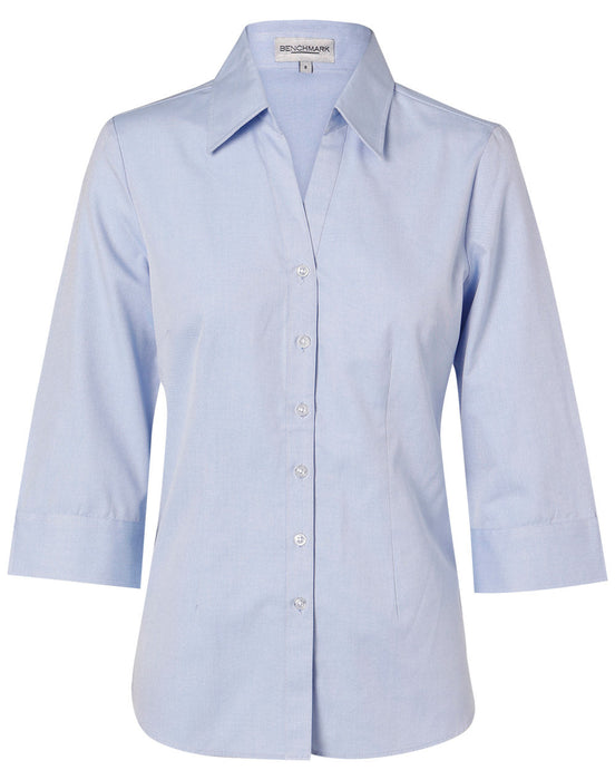 M8040Q Women's CVC Oxford 3/4 Sleeve Shirt