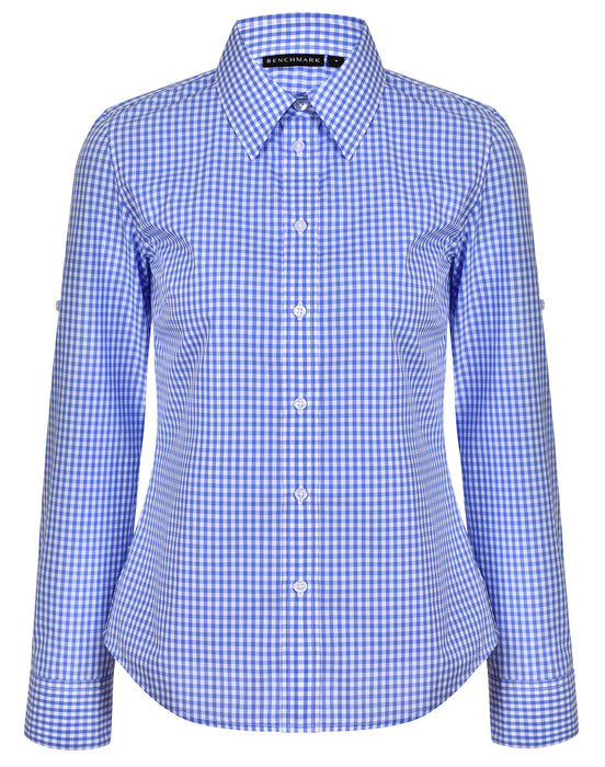 M8300L Ladies' Gingham Check Long Sleeve Shirt