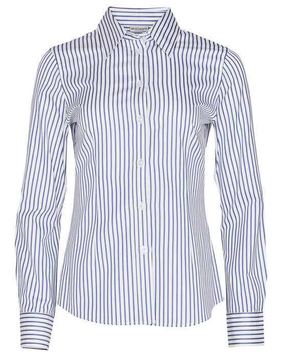 M8310L Ladies' Executive Sateen Stripe Long Sleeve Shirt