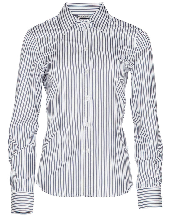 M8310L Ladies' Executive Sateen Stripe Long Sleeve Shirt