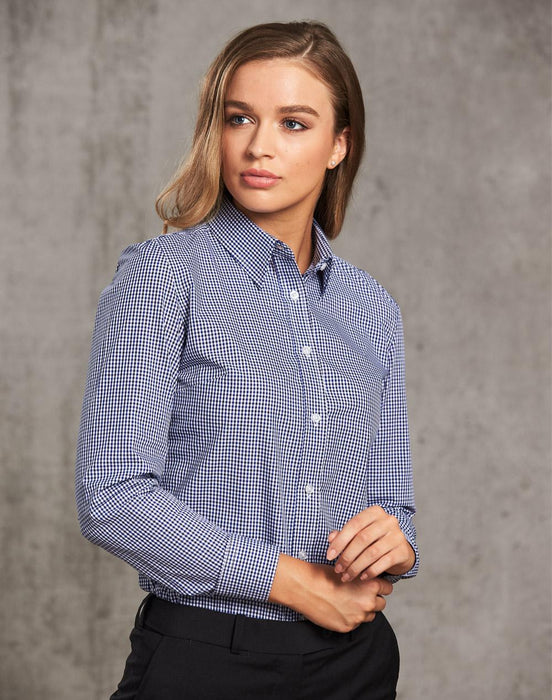 M8320L Ladies' Multi-Tone Check Long Sleeve Shirt