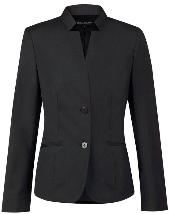 M9202 Ladies' Wool Blend Stretch Reverse Lapel Jacket