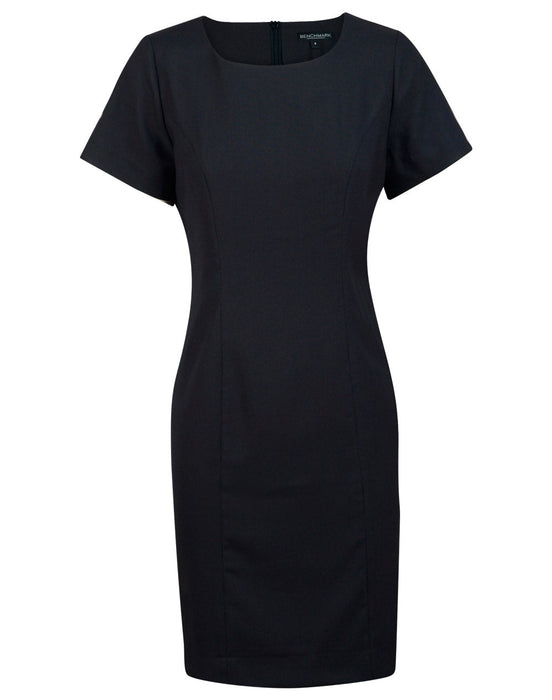 M9282 Ladies' Poly/Viscose Stretch, Short Sleeve Dress