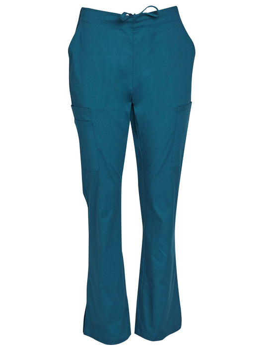 M9720 LADIES SEMI-ELASTIC WAIST TIE SOLID COLOUR SCRUB PANTS