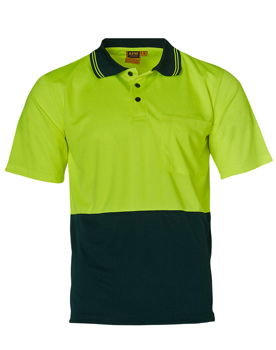 SW01TD HI-VIS SHORT SLEEVE TRUEDRY MICRO-MESH SAFETY POLO