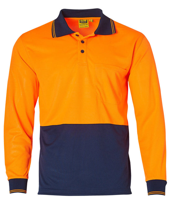 SW05CD HI-VIS LONG SLEEVE COOLDRY MICRO-MESH SAFETY POLO