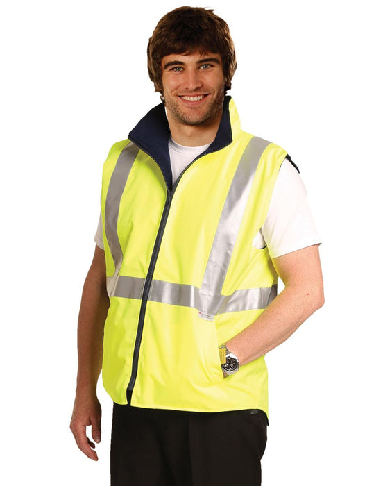 SW19A HI-VIS REVERSIBLE SAFETY VEST WITH 3M TAPES