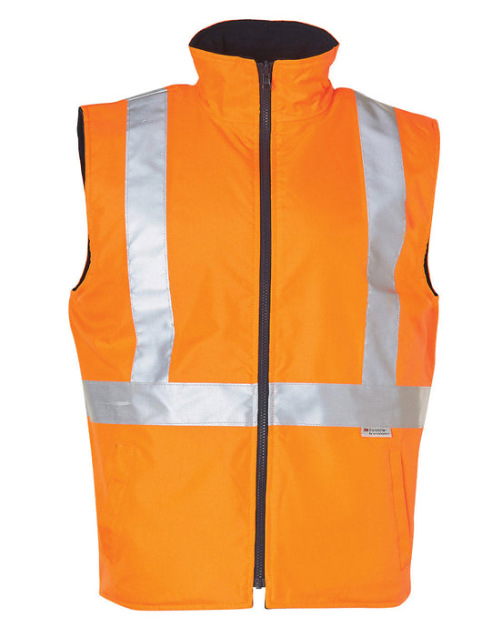 SW19A HI-VIS REVERSIBLE SAFETY VEST WITH 3M TAPES