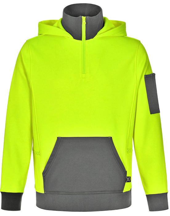 SW78 UNISEX HI VIS 1/4 ZIP PREMIUM FLEECE HOODIE