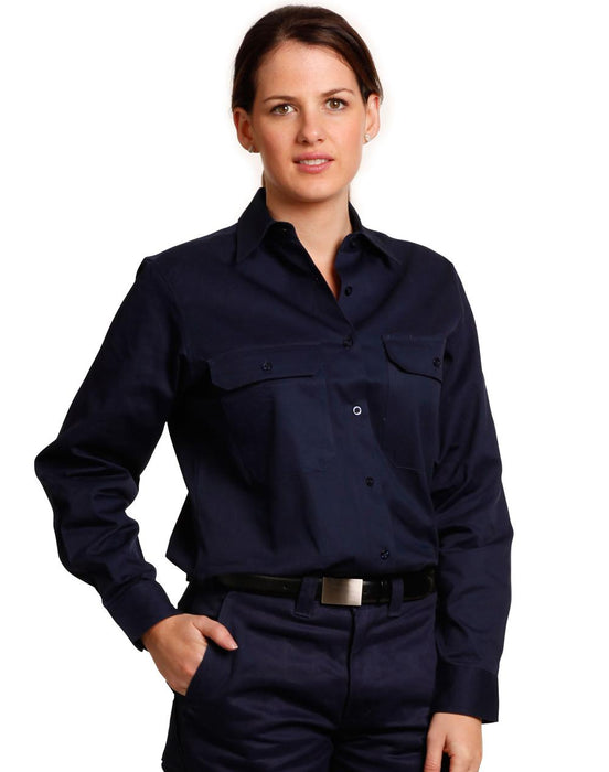 WT08 WOMEN'S COTTON DRILL WORK SHIRT